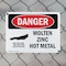 Signmission Hot Surface Sign, 7 in H x 10 in W, Plastic, Molten Zinc Hot Metal OS-2PACK-DS-P-710-L-1677 - alternate 7